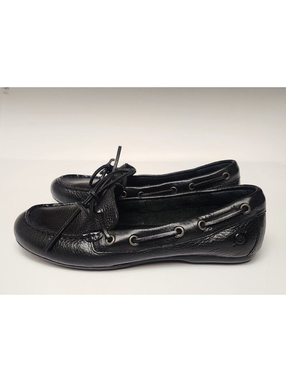 Born Tamala Black Full Grain Boat Shoes B68903 - Size 6.5/37 - Picture 5 of 11
